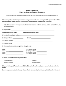 ETHICS REVIEW Form for Course-Related Research
