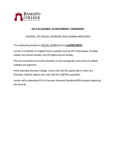 2014 ACADEMIC ACHIEVEMENT CEREMONY  SCHOOL OF SOCIAL SCIENCE AND HUMAN SERVICES