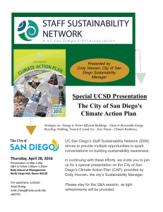 Special UCSD Presentation The City of San Diego's Climate Action Plan :