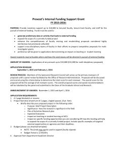 Provost’s Internal Funding Support Grant  FY 2015-2016: