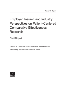 Employer, Insurer, and Industry Perspectives on Patient-Centered Comparative Effectiveness Research