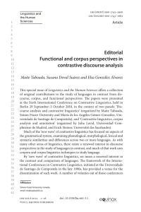 Editorial Functional and corpus perspectives in contrastive discourse analysis