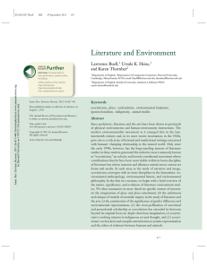 Literature and Environment Further Lawrence Buell, Ursula K. Heise,