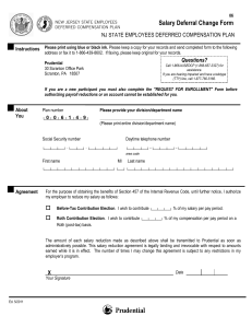 Salary Deferral Change Form Instructions