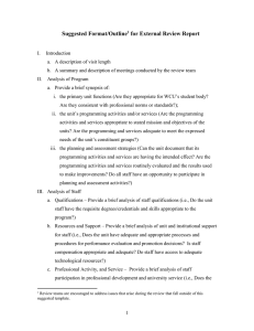 Suggested Format/Outline for External Review Report
