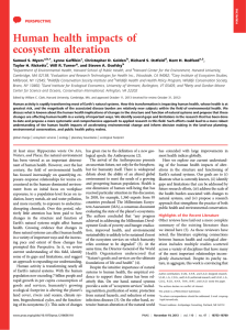 Human health impacts of ecosystem alteration