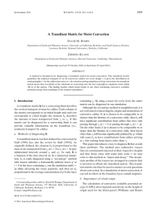 A Transilient Matrix for Moist Convection D M. R