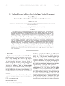Do Undiluted Convective Plumes Exist in the Upper Tropical Troposphere? 468 D