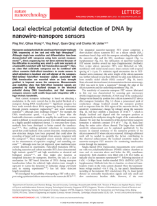 Local electrical potential detection of DNA by nanowire–nanopore sensors *