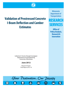 Validation of Prestressed Concrete I-Beam Deflection and Camber Estimates June 2012