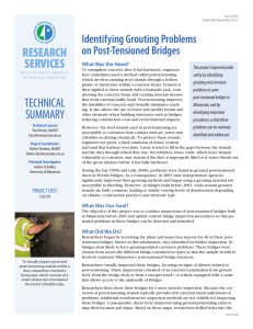 RESEARCH SERVICES Identifying Grouting Problems on Post-Tensioned Bridges