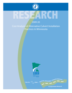 Cost Analysis of Alternative Culvert Installation Practices in Minnesota 2009-20