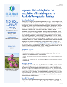 TECHNICAL RESEARCH Improved Methodologies for the Inoculation of Prairie Legumes in