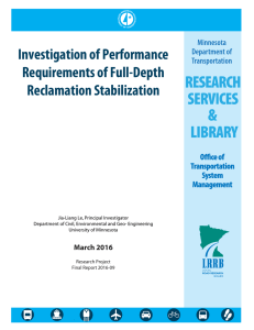 Investigation of Performance Requirements of Full-Depth Reclamation Stabilization