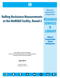 Rolling Resistance Measurements at the MnROAD Facility, Round 2