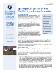 RESEARCH SERVICES &amp; LIBRARY Updating MnDOT Guidance for Using
