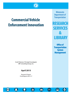 Commercial Vehicle Enforcement Innovation  April 2015