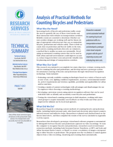 RESEARCH SERVICES Analysis of Practical Methods for Counting Bicycles and Pedestrians