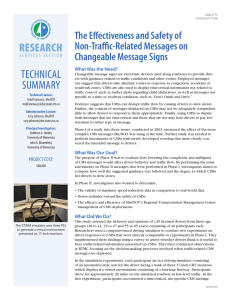 Technical ReseaRch The Effectiveness and Safety of Non-Traffic-Related Messages on