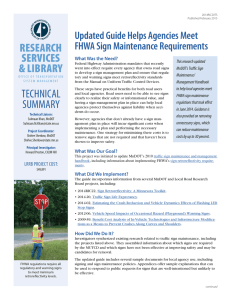 Updated Guide Helps Agencies Meet FHWA Sign Maintenance Requirements