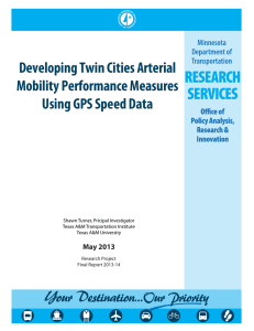 Developing Twin Cities Arterial Mobility Performance Measures Using GPS Speed Data