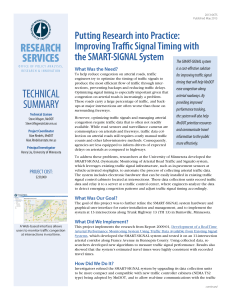 RESEARCH SERVICES Putting Research into Practice: Improving Traffic Signal Timing with