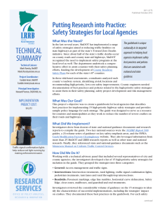TECHNICAL Putting Research into Practice: Safety Strategies for Local Agencies