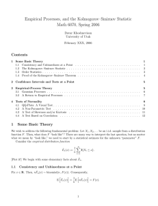 Empirical Processes, and the Kolmogorov–Smirnov Statistic Math 6070, Spring 2006 Contents Davar Khoshnevisan