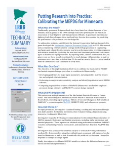 Putting Research into Practice: Calibrating the MEPDG for Minnesota