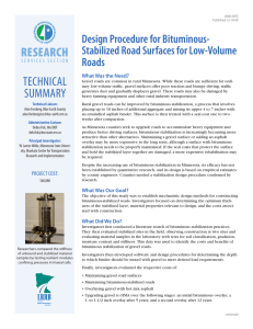 TECHNICAL RESEARCH Design Procedure for Bituminous- Stabilized Road Surfaces for Low-Volume