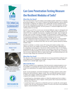TECHNICAL Can Cone Penetration Testing Measure the Resilient Modulus of Soils?