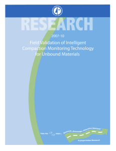 Field Validation of Intelligent Compaction Monitoring Technology for Unbound Materials 2007-10
