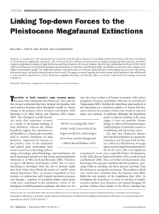 Linking Top-down Forces to the Pleistocene Megafaunal Extinctions Articles
