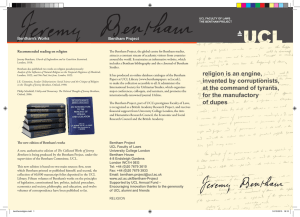 Bentham’s Works Bentham Project Recommended reading on religion