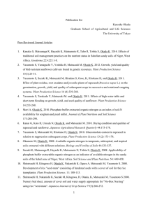 Publication list Kensuke Okada Graduate School of Agricultural and Life Sciences