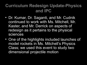 Curriculum Redesign Update-Physics and IPC