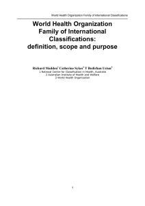 World Health Organization Family of International Classifications: definition, scope and purpose