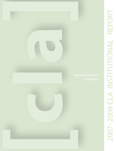 T A  INSTITUTIONAL   REPOR 2007–2008 CL Western Carolina