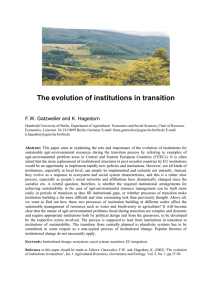 The evolution of institutions in transition F.W. Gatzweiler and K. Hagedorn