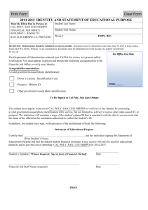 Clear Form 4-2015 IDENTITY AND STATEMENT OF EDUCATIONAL PURPOSE 201 Print Form