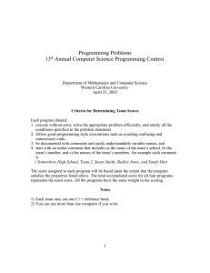 Programming Problems 13 Annual Computer Science Programming Contest