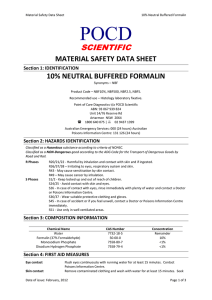 POCD SCIENTIFIC  MATERIAL SAFETY DATA SHEET