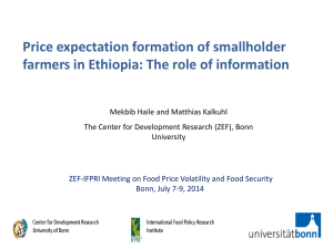 Price expectation formation of smallholder Mekbib Haile and Matthias Kalkuhl
