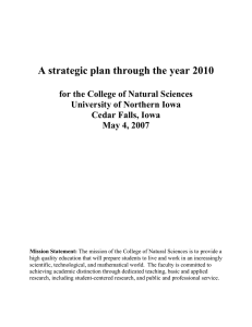 A strategic plan through the year 2010  University of Northern Iowa