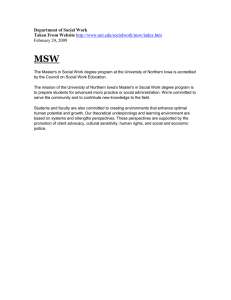MSW Department of Social Work
