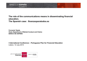 The role of the communications means in disseminating financial education. finanzasparatodos.es