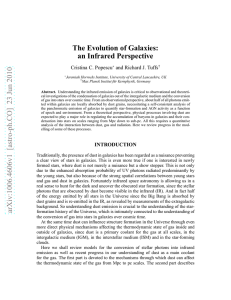 The Evolution of Galaxies: an Infrared Perspective Cristina C. Popescu