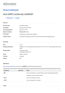 Anti-SNF5 antibody ab88589 Product datasheet 1 References 4 Images