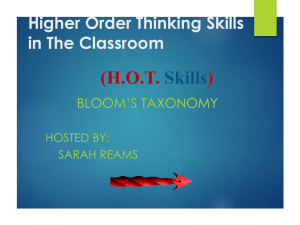 (H.O.T. ) Skills Higher Order Thinking Skills