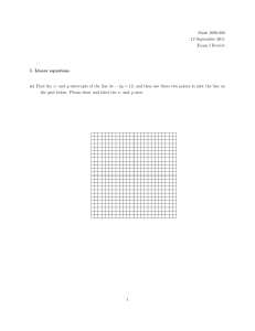 Math 1090-002 12 September 2011 Exam I Review I. Linear equations